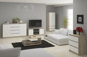 Komód - Akord Furniture K160-6 - sonoma tölgy / fehér