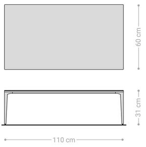 DELIFE Dohányzóasztal Levente 110x60 cm kerámia Laminam® Emperador Extra Lucidato sötétbarna rozsdamentes acél láb ezüst