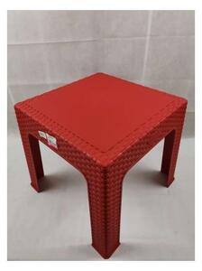 Rattan mini asztal, 01_piros