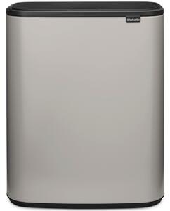 Brabantia Bo Touch Bin nyomófedeles hulladékgyűjtő XXL, padlón álló, műanyag tartály, 60L - M méret, acél, hamvasszürke - 255106