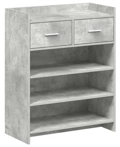 Cipőszekrény fiókkal Betonszürke 73,5 x 36 x 92 cm Szerelt Fa