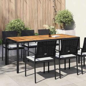 Kerti Asztal Fekete 190 x 90 x 75 cm polirattan