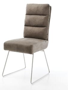 DELIFE Étkezőszék Pela-Flex mikroszálas taupe vintage vékony lábazat rozsdamentes acél zsákrugós