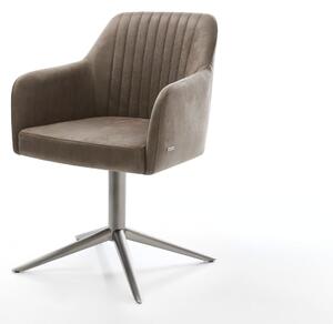DELIFE Étkezőszék Greg-Flex mikroszálas taupe vintage grafit láb 360° forgatható hintamechanizmus zsákrugó