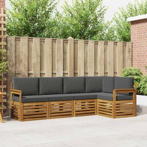 Szegmentált kanapé szett párnával 5 pcs Természetes és antracit