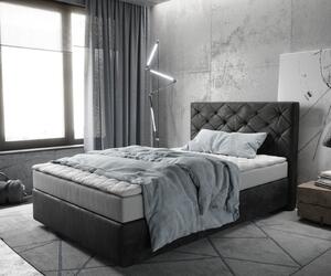 DELIFE Boxspring ágy Dream-Great 120x200 cm mikroszálas antracit vintage matraccal és topperrel