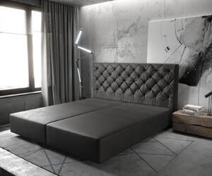 DELIFE Boxspring ágy Dream-Great 180x200 cm bőr imitáció antracit