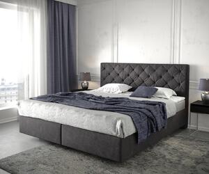 DELIFE Boxspring ágy Dream-Great 180x200 cm fekete matraccal és topperrel