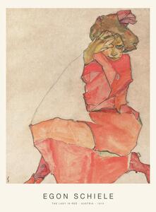 Reprodukció The Lady in Red (Special Edition Female Portrait) - Egon Schiele