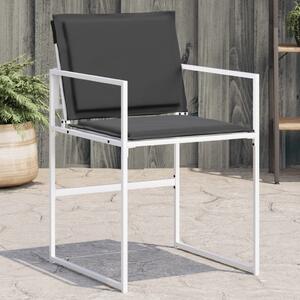 VidaXL 4 db fehér acél és textilén kerti szék párnákkal