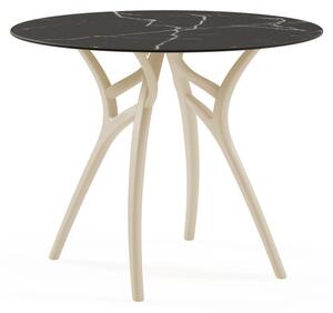 Ivy-L bézs-fekete márvány kültéri asztal 90x90 cm