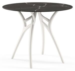 Ivy-L fehér-fekete márvány kültéri asztal 90x90 cm