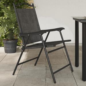 VidaXL 8 db melange szürke acél és textilén összecsukható kerti szék