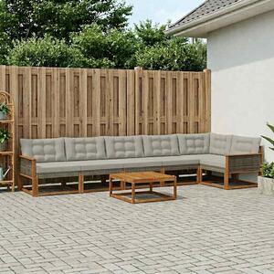 Kültéri kanapé szett 7 pcs Természetes és Világosszürke