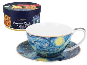 Porceláncsésze+alj 360ml dobozban, Van Gogh: Csillagos éj