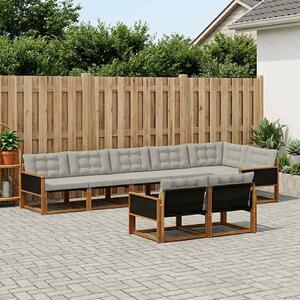 Kültéri kanapé szett 8 pcs Természetes és Világosszürke