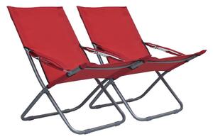 2 db összecsukható piros szövet strandszék