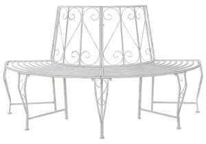 Fa pad 4-Ülőhelyek száma 160 x 80 x 89 cm Acél Antik fehér