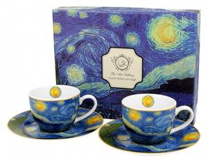 Porceláncsésze+alj 110ml, 2 személyes dobozban, Van Gogh: Csillagos éj