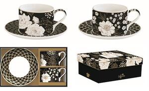 Porceláncsésze+alj 240ml 2 személyes dobozban, Coffee Mania, Art Deco & Flowers