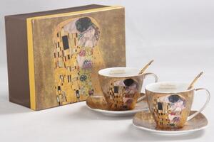 Porceláncsésze+alj kanállal 250ml,2 személyes, Klimt:The Kiss