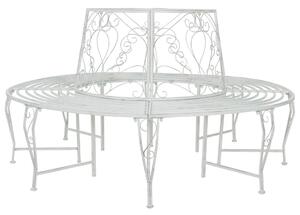 Fa pad 8-Ülőhelyek száma Ø 160 x 89 cm Acél Antik fehér Kerek