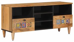TV szekrény fiókkal Természetes 100 x 33 x 46 cm Tömör Mangófát