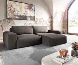 DELIFE Sarokkanapé Lanzo XL 270x180 cm mikroszálas khaki-barna rekamié változtatható