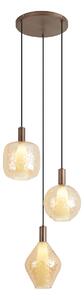 Design függőlámpa sötét bronz 3-lámpás - Ard