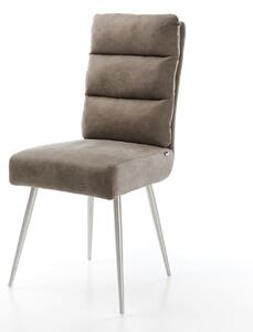 DELIFE Étkezőszék Pela-Flex mikroszálas taupe vintage 4 lábú kúpos rozsdamentes acél zsákrugós