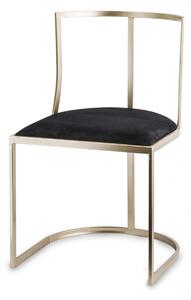 Design bronzos fém támlás szék huzattal 80x48x50cm