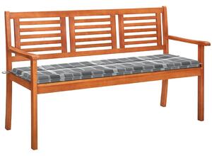 3 személyes tömör eukaliptuszfa kerti pad párnával 150 cm