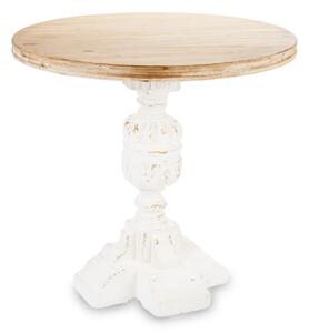 Provanszi fehér koptatott kerek asztal natúrfa asztallap 77x80x80cm