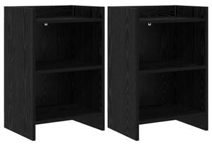 Éjjeliszekrények 2 pcs Fekete Tölgy 40 x 30 x 60 cm Szerelt Fa