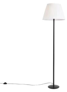 Modern állólámpa fekete fehér redős árnyékolóval 45 cm - Simplo