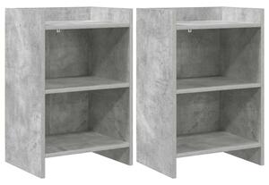 Éjjeliszekrények 2 pcs Betonszürke 40 x 30 x 60 cm Szerelt Fa