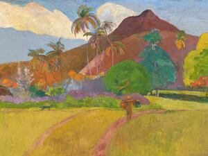 Festmény reprodukció Bright Tahitian Landscape (Vintage Mountains) - Paul Gauguin, (40 x 30 cm)