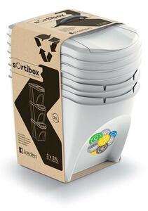 Sortibox szelektív hulladékgyűjtő 25 l, 3 db, hamuszürke