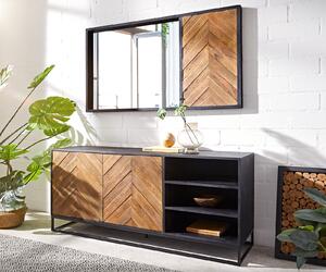 DELIFE Komód Famke 145 cm mango teak 2 ajtós 3 rekeszes