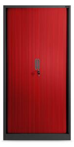 JAN NOWAK DAMIAN Fém szekrény harmonika ajtókkal, 900x1850x450, model antracit-piros
