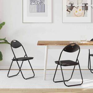 Összecsukható szék 2 pcs Fekete 48 x 43,5 x 81 cm Műbőr