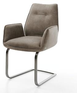 DELIFE Étkezőszék Zoa-Flex mikroszálas taupe vintage étkezőszék lapos grafit zsákrugó