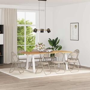 Összecsukható szék 8 pcs Homokszín 48 x 43,5 x 81 cm Műbőr