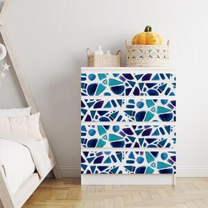 IKEA MALM bútormatrica - kék mozaik