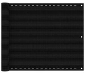 Fekete HDPE erkélytakaró 75 x 300 cm
