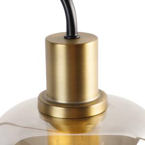 Intelligens asztali lámpa fekete, arany és füstüveg, WiFi A60 - Zuzanna