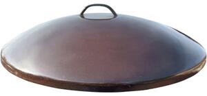 Barna Zománcozott Fedő - Ø 41 cm - Grill fedő, Bogrács fedő, Sütő tárcsa fedő - Nagy méretű, Öblös fedő