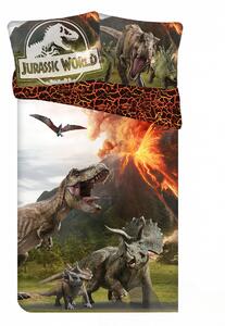 Gyerek pamut ágyneműhuzat JURASSIC WORLD színes Ágyneműhuzat mérete: 70 x 90 cm | 140 x 200 cm