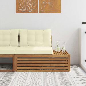 Kültéri végkanapé Természetes 115 x 83 x 73 cm Tömör Akácfa
