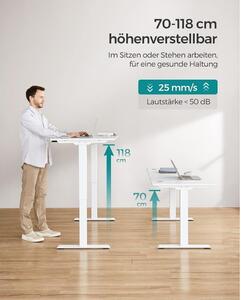 Íróasztal / számítógépasztal - elektromos magasság állítás - Vasagle Loft - 120 x 60 cm (fehér)
